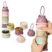 Baby Formula Powder Pots Stackable Baby Formula Dispenser with 4 Individual Storage Twist Lock Compartments Milk Powder Dispenser Pot for Travel and Outdoors (Light Purple)