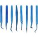 8-Piece Stainless Steel Eyelash Tweezers Set - Fine Tip Ergonomic Blue Titanium Eye Makeup Tools for Women - Portable & Durable - Buy Online on SooperMarket.com