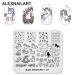 4PC Nail Art Stamping Plates Set - Unicorn Dinosaurs & Comic Designs with Polish Stamper | Multi-Pattern Templates for Creative Nail Art - Buy Online on SooperMarket.com