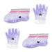 Mikinona 2 Pairs Wax Gloves Wax Cover Kit Paraffin Wax Feet Film Wax Hand Cover Hand Moisturizing Kit Beauty Hand Wax Cover Close Friends Set of Feet Spa Purple Non-woven Fabric