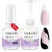 Saviland 2PCS French Gel Nail Polish Set - 15ML Black and White Gel Nail Polish Soak Off U V LED Classic Gel Polish Nail Art French Manicure Kit for Starter DIY at Home & Professional Nail Salon Black & White French Gel Na…