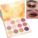 Yeweian Glitter Matte Orange Pink Eyeshadow Palette  12 Colors Shimmer High Pigmented Eyeshadow Makeup Palette Lasting Waterproof Brown Eyeshadow Palette for Girl Women 02