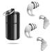 Ear plugs for sleeping 2 pair of silicone hearing protection earplugs reusable hearing protection plugs for noise reduction side sleepers snoring travel work with aluminum container gray