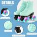 Unisex High-top PU Leather Roller Skate Shoes | Double-Row 4 Wheel Skates | Beginner Indoor Outdoor with Flash Wheel - Size 37 - Buy Online on SooperMarket.com