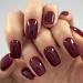 GLAMERMAID Dark Red Press on Nails Medium Square Burgundy False Nails with Glue Pure 24 Pcs Glue on Nails Reusable Glossy UV Finish Fake Nails Acrylic Stick on Nails Manicure Kits for Women Girls Agate red