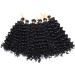 Tess Curly Crochet Hair Extensions - Short Water Wave 8 Synthetic Braids | 3 Bundles Natural Black (90g) - Buy Online on SooperMarket.com