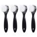 4 Pack Facial Cleansing Brush Soft Bristle with Lid Raploy Face Scrubber and Cleanser Brush for Face Gentle Exfoliating and Massage (Black)