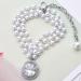 Rayminsino Adjustable Pet Collar with Pearl & Gemstone Diamond Necklace - Stylish Accessories for Cats & Dogs - Buy Online on SooperMarket.com