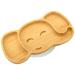 nohla - Ezra The Elephant - Bamboo Baby Weaning Suction Plate - 15.4 cm x 28.9cm - Spill-Proof Suction Base - Ideal from 6 Months- 100% Bamboo & FDA Silicone Organic & BPA-Free - Grey Ezra the Elephant Plate