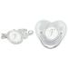 Ultra-light silicone pacifier baby pacifier 6-18 months BPA-free silicone binkies silver A-Z letters safe one-piece seamless pacifier with lid for toddlers 6-18 months (f)