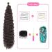 Deep Twist Crochet Hair - Ombre Kinky Curl Braided Hair Extensions 22 Inch 6 Packs - Synthetic Curly Hairstyle - Buy Online on SooperMarket.com