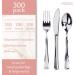 300 Plastic Silverware Set - Disposable Cutlery Utensils - Heavy Duty Bulk Flatware Set Silver - 100 Forks, 100 Spoons, 100 Knives - Buy Online on SooperMarket.com