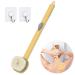 Upgraded Long Handle Bath Body Brush PUSCOBSY Yellow Back Scrubber for Shower with Comfy Bristles Anti Slip Dry Brush for Skin Exfoliating Bath Massage Shower Brush Shower Cleaning Brush(Yellow 14 in)