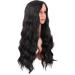 MapofBeauty 28 Inch/70 cm Long Wavy Middle Part with No Bangs Synthetic Fiber Curly Fashion Women Party Cosplay Wig (Black) - Buy Online on SooperMarket.com