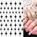 French Tip Nail Stickers - 6 Sheets Funny Printing Decals with Butterfly, Star, Heart Designs for French Manicure - Self-Adhesive 3D Nail Art Templates - Buy Online on SooperMarket.com