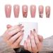Glossy Fake Nails | Long Stick on Nails with Rhinestones | False Tips Artificial Finger Manicure for Women and Girls Kot-au