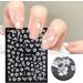White Flower Nail Stickers - 3D Self Adhesive Floral Decals for DIY Nail Art - Buy Online on SooperMarket.com