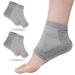 Hilph heel socks Gel Sock's open toe socks Moisturizing socks for cracked dry heel nursing heel day and night foot care gel socks for women and men 2 pairs gray gray