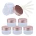 Zeoabsy 6 pieces refillable empty 5 ml DIY lip balm glass container with pink lid matt glass of cream cemedose container for lotion cream cosmetics + 6 x spoon 5ml
