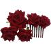 SUNTRADE 4 Pieces Women Rose Hairpin Bridal Rose Brooch Hair Clip Wedding Floral Clips for Woman Girl Party Wedding (Wine Red) - Buy Online on SooperMarket.com
