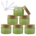 Tianzd 6 pieces empty 50 ml Small green glass cream cans can with lid 50 g empty socket glass box screw box sheet metal cans cosmetic tangles 6 pieces spatula 50ml