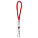 Materium key rings made of nylon and stainless steel with mini carabiner and key ring (3x) - lanyard short paracord carabiner loop fabric keychain red