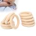 65mm Unfinished Wooden Rings - Natural Baby Teething Circles for Crafts 10 Pack - Buy Online on SooperMarket.com