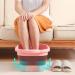 Yusseqdd Collapsible Foot Bath Basin - Multifunctional Large Capacity Foldable TPE Bucket for Home & Salon Use - Light Blue - Buy Online on SooperMarket.com