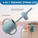 Baby Feeding Set - Silicone Bib, Suction Bowl, Spoon, Fork - Toddler Utensils - 6 Months (Light Blue) | Baby Led Weaning Supplies - Buy Online on SooperMarket.com