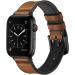 OUHENG Genuine Leather and Rubber Hybrid Band for Apple Watch 49mm/45mm/44mm/42mm - Brown/Black Adapter - Sweatproof Band for iWatch Series 8 7 6 5 4 3 2 1 SE2 SE - Buy Online on SooperMarket.com