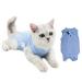 Cat Professional Recovery Suit Pet Surgery Suit Kitten Breathable Clothes Cone E-Collar Alternative Bodysuit Cat Onesie Anti Licking Vest Shirt for Abdominal Wounds Skin Diseases (M blue) M blue