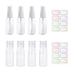 8 pieces 20 ml of transparent travel bottles Spray bottles Laternable spray container for women men travel refillable cosmetics toilet items with 2 sheets of free labels