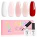 AILLSA Nude Pink Gel Nail Polish Set Milky White Red Jelly Neutral Gel Polish with Base and Top Coat Long Lasting All Season Color Soak Off U V L ED Manicure Art Salon DIY at Home 7Pcs 8ML Red White