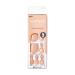 KISS imPRESS Color Press-On Pedicure Fake Toenails Kit  Style Sweet Love  Square Shaped  Dark Tan Press-On Nails  Includes Prep Pad  Mini Nail File  Cuticle Stick  & 24 Fake Nails