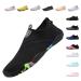 Unisex Bathing Shoes Women Swimming Shoes Men Water Shoes Quick-Drying Lightweight Breathable Aqua Shoes 38 EU Black