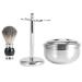 Men's Shaving Brush Bowl Set | Faux Hair Brush & Alloy Stand Holder | Premium Shaving Tools for a Perfect Shave - Buy Online on SooperMarket.com