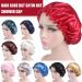 Women Satin Silk Sleeping Hat - Black Shower Cap for Lady Night Hair Care - Buy Online on SooperMarket.com
