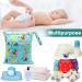 HOTLIKE 2Pcs Waterproof Reusable Wet Bag | Cloth Diaper Organizer for Daycare, Travel, Beach | Double Zipper Storage Bag - Blue - Buy Online on SooperMarket.com