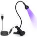 Geisofu UV Light Gooseneck UV Lamp for Nails 395nm 3w Black Light LED UV Nail Lamp with Clamp for Gel Nails and Ultraviolet Curing Portable UV Nail Lamp 5v USB Input UV Light with 4 Levels of Dimming style 2