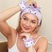 Kawaii Purple Spa Headband and Wristband Set for Women and Girls - Soft Skincare and Makeup Hairband for Face Washing, Bath, Shower, and Beauty - Buy Online on SooperMarket.com