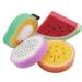 AMOYER 3 Pcs Cartoon Bath Sponge Cleaning Sponge Bath Bathroom Accessories Set Fruit Shape Stick Sponge