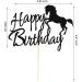 Arthsdite Horse Happy Birthday Cake Topper Horse Racing Theme Birthday Party Decoration for Boys Girls Men Women Kids Birthday Party Decoration Supplies-Black Glitter - Buy Online on SooperMarket.com
