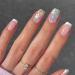 RikView French Tip Press on Nails Medium Acrylic Nails White Nails with Flowers Design Square Fake Nails Flowers-Square