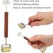 Double Head Face Massage Roller with Copper Wooden Handle | Promote Circulation & Skin Health | Acupoint Pressing Tool for Spa-Like Relaxation - Buy Online on SooperMarket.com