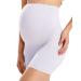Gratlin Women's Seamless Pregnancy Shapewear High Waist Shorts Mid-Thigh Underwear S White