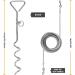 XhuangTech 16.4ft Dog Tie Out Cable with 16 inches Heavy Duty Spiral Ground Stake Spike for Dog Up to 130 lbs for Playing Camping and Backyard in Ground - Buy Online on SooperMarket.com