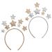 2 Pieces Five-pointed Star Headbands Shiny Star Headbands Hair Accessories Headbands Gold and Silver Headbands Headbands for Women Girls Suitable for Birthday Party Christmas