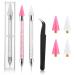 WLLHYF Rhinestone Picker Dotting Pen 7 Pcs Acrylic Crystal Rhinestones Applicator Wax Head Tip Pencil Picker Dotting Pen DIY Nail Art Decoration Tool for Nails