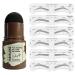 Eyebrow Stamp Shaping Kit  One Step Brow Stamp Stencil Kit Waterproof Eye Brow Stamp Makeup Tools Eyebrow Definer with 6 Reusable Eyebrow Stencils (Grey Black)
