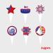 48pcs 4th Of July Cupcake Toppers Wrappers Independence Day Cupcake Toppers Firework Star USA Patriotic Cupcake Picks Patriotic Party Supplies Cake Decorations - Buy Online on SooperMarket.com